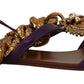 Dolce & Gabbana Purple Heart Chain Gladiator Flats