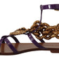 Dolce & Gabbana Purple Heart Chain Gladiator Flats