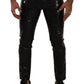 Dolce & Gabbana Elegant Black Logo Skinny Pants