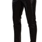 Dolce & Gabbana Metallic Black Slim Fit Dress Pants