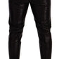 Dolce & Gabbana Metallic Black Slim Fit Dress Pants