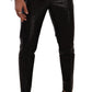 Dolce & Gabbana Metallic Black Slim Fit Dress Pants