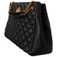 Versace Elegant Large Black Nappa Leather Tote