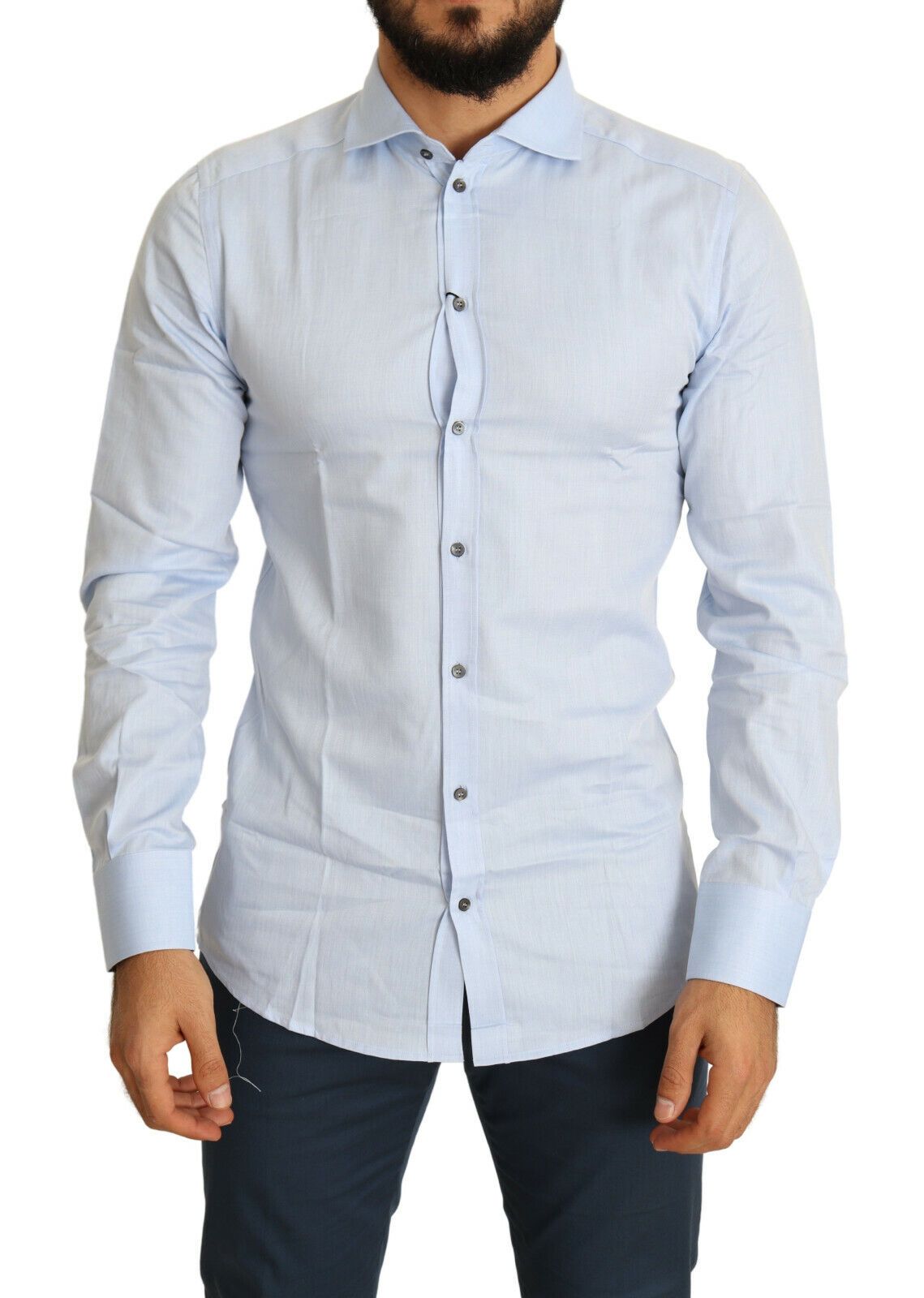 Dolce & Gabbana Elegant Light Blue Slim Fit Dress Shirt