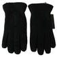 Dolce & Gabbana Black Leather Motorcycle Biker Mitten Gloves