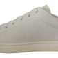 Dolce & Gabbana Elegant White Leather Low Top Sneakers