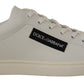 Dolce & Gabbana Elegant White Leather Low Top Sneakers