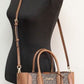 Michael Kors Gilly Large Brown Signature PVC Travel Drawstring Tote Bag Handbag