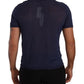 Daniele Alessandrini Navy Linen Blend Collared T-Shirt