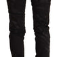 Just Cavalli Elegant Black Slim Fit Embellished Jeans