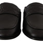 Dolce & Gabbana Exquisite Black & Burgundy Leather Slides