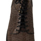 Dolce & Gabbana Elegant Crocodile Derby Brogue Boots