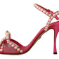 Dolce & Gabbana Elegant Pink Pearl Embellished Heels Sandals