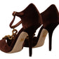 Dolce & Gabbana Elegant Gold Detail Velvet Heels