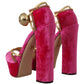 Dolce & Gabbana Ethereal Pink Velvet Crystal Sandals