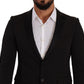 FRADI Elegant Black Slimfit Peak Lapel Blazer