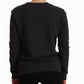 Versace Jeans Chic Black Leopard Crew Neck Pullover