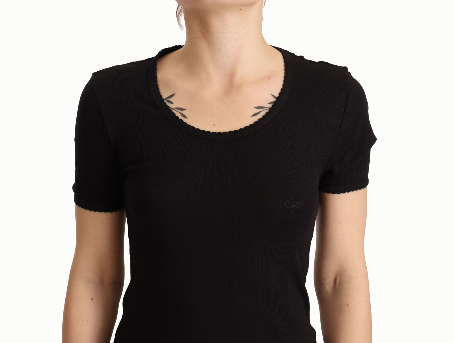 Dolce & Gabbana Elegant Black Cotton Short Sleeve Top