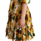 Dolce & Gabbana Elegant Sunflower Open Shoulder Dress