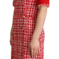 Dolce & Gabbana Chic Checkered Sheath Knee-Length Dress