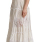 Dolce & Gabbana Elegant White A-Line Tiered Maxi Dress