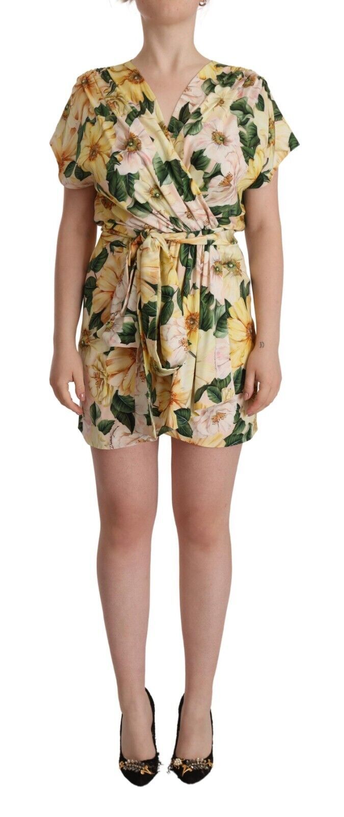 Dolce & Gabbana Elegant Silk Floral Mini Wrap Dress