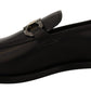 Salvatore Ferragamo Suave Black Leather Gancio Bit Loafers