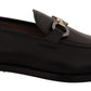 Salvatore Ferragamo Suave Black Leather Gancio Bit Loafers