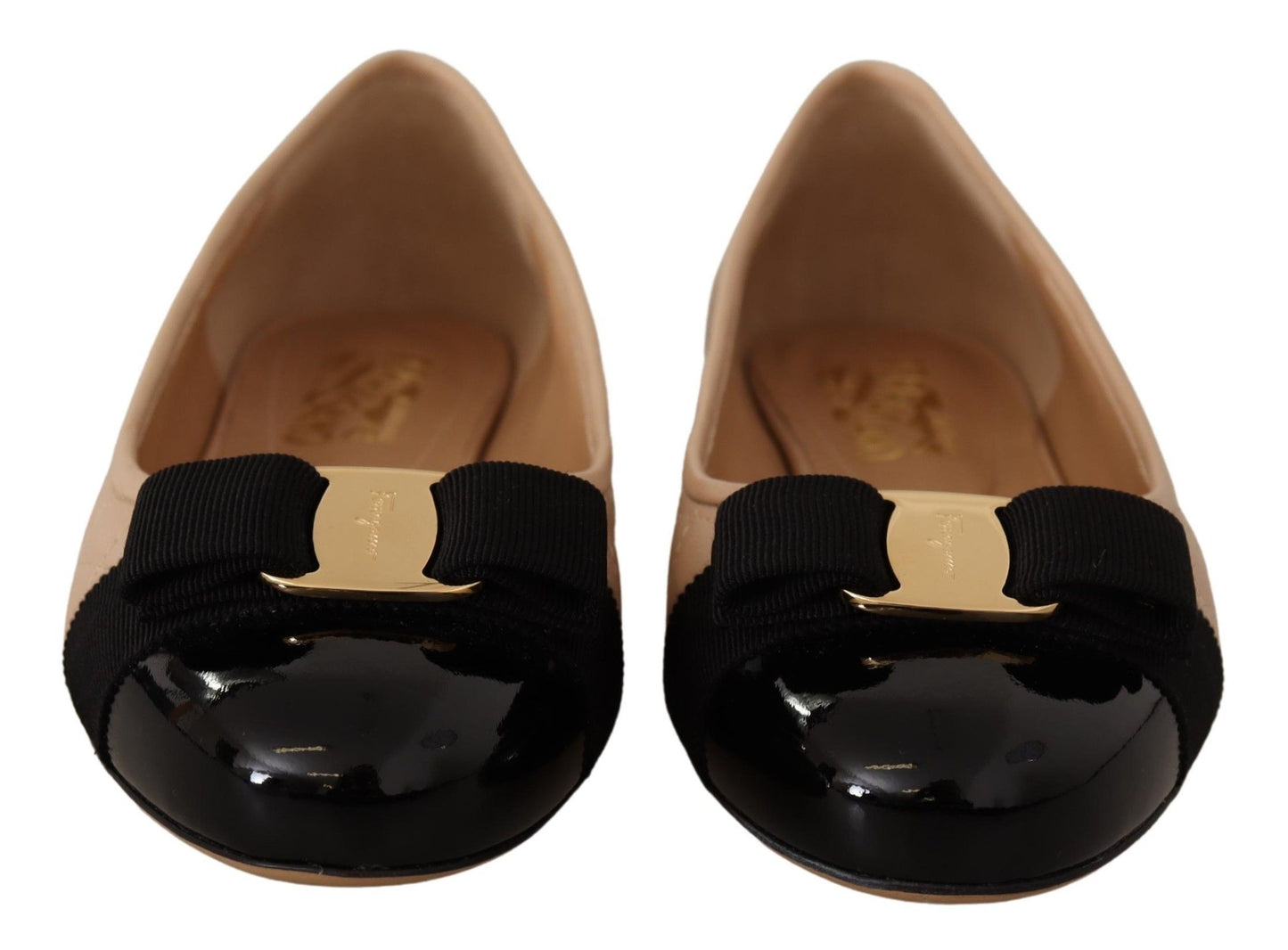 Salvatore Ferragamo Elegant Quilted Leather Flats - Chic Dual-Tone Design