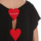 Love Moschino Chic Black Cotton Tee with Heart Details