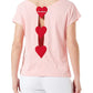 Love Moschino Chic Pink Logo Tee with Back Heart Details