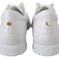 Jimmy Choo Elegant White Leather Sneakers