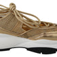 Jimmy Choo Golden Glamour Mesh Leather Sneakers