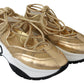 Jimmy Choo Golden Glamour Mesh Leather Sneakers