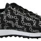 Jimmy Choo Elegant Black & Silver Leather Sneakers