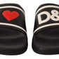 Dolce & Gabbana Elegant Black Leather Slide Sandals for Her