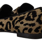 Dolce & Gabbana Elegant Leopard Crystal Gem Loafers