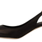 Dolce & Gabbana Elegant Black Leather Slingbacks Heels