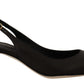 Dolce & Gabbana Elegant Black Leather Slingbacks Heels