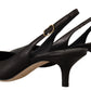 Dolce & Gabbana Elegant Black Leather Slingbacks Heels