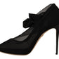 Dolce & Gabbana Black Stretch Tulle Stretch Boots Shoes