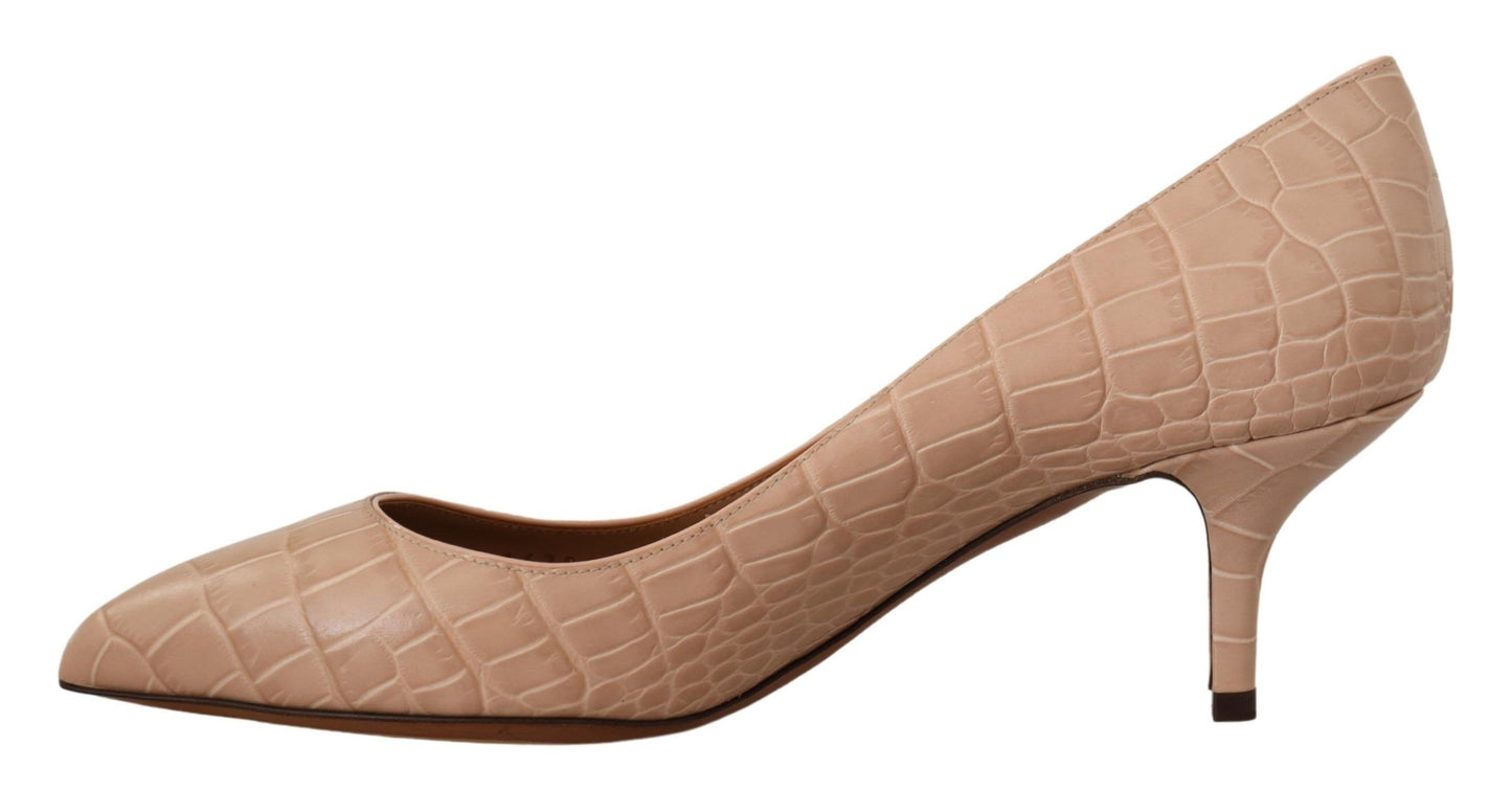 Dolce & Gabbana Elegant Beige Leather Pumps