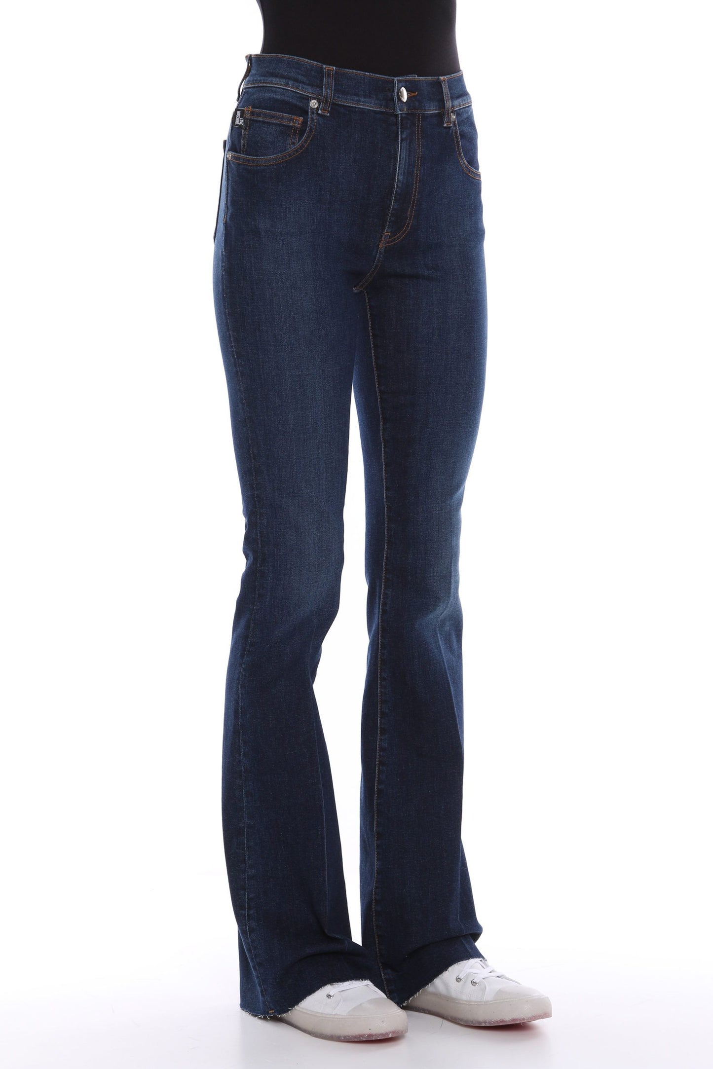 Love Moschino Elegant Dark Blue Bell-Bottom Jeans