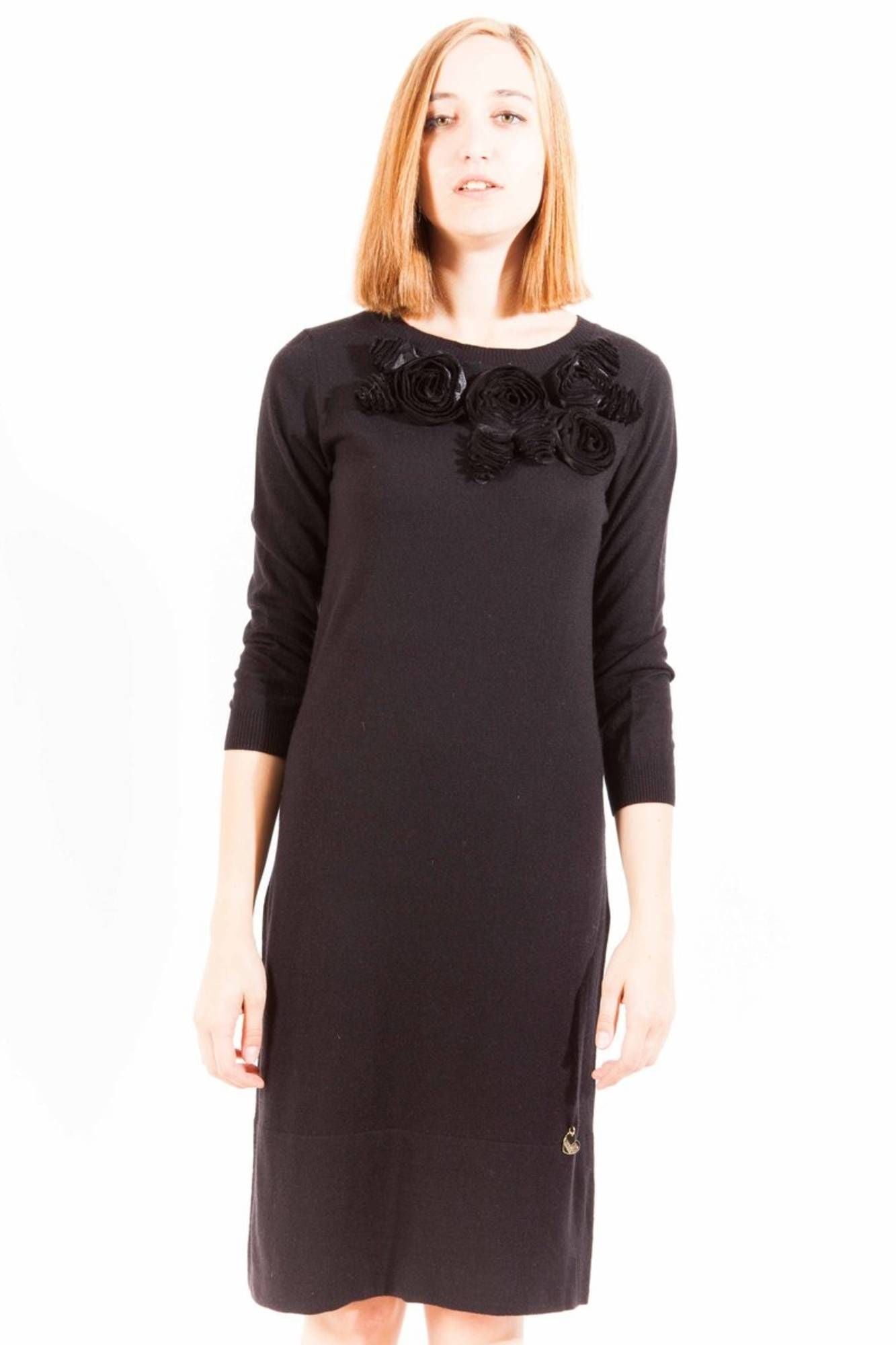 Love Moschino Elegant Long Sleeve Little Black Dress