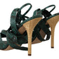 Dolce & Gabbana Elegant Green Python Strappy Heels