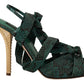 Dolce & Gabbana Elegant Green Python Strappy Heels