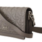 Karl Lagerfeld Elegant Grey Leather Crossbody Bag