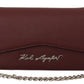 Karl Lagerfeld Elegant Wine Leather Evening Clutch