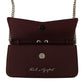 Karl Lagerfeld Elegant Wine Leather Evening Clutch