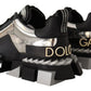 Dolce & Gabbana Elegant Super King Leather Sneakers - Silver & Black